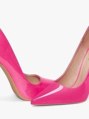 Women's Pink Patent Pointed-Toe High Heels
